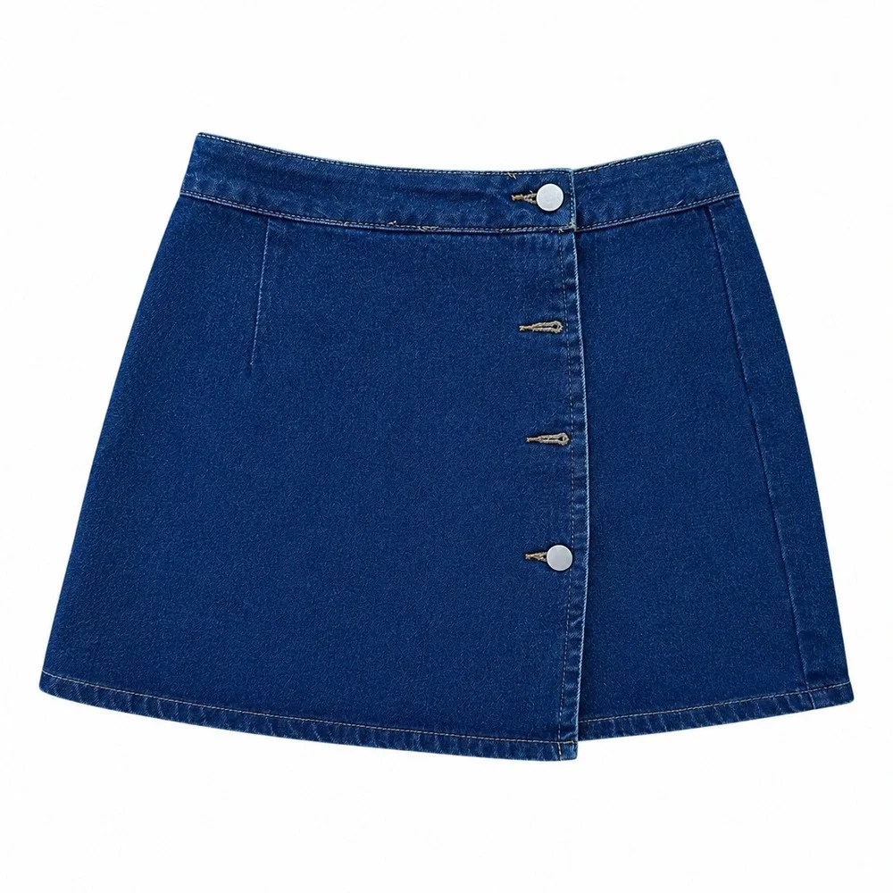 Dark Wash High Waist Jean Skirt Women's Small‎
